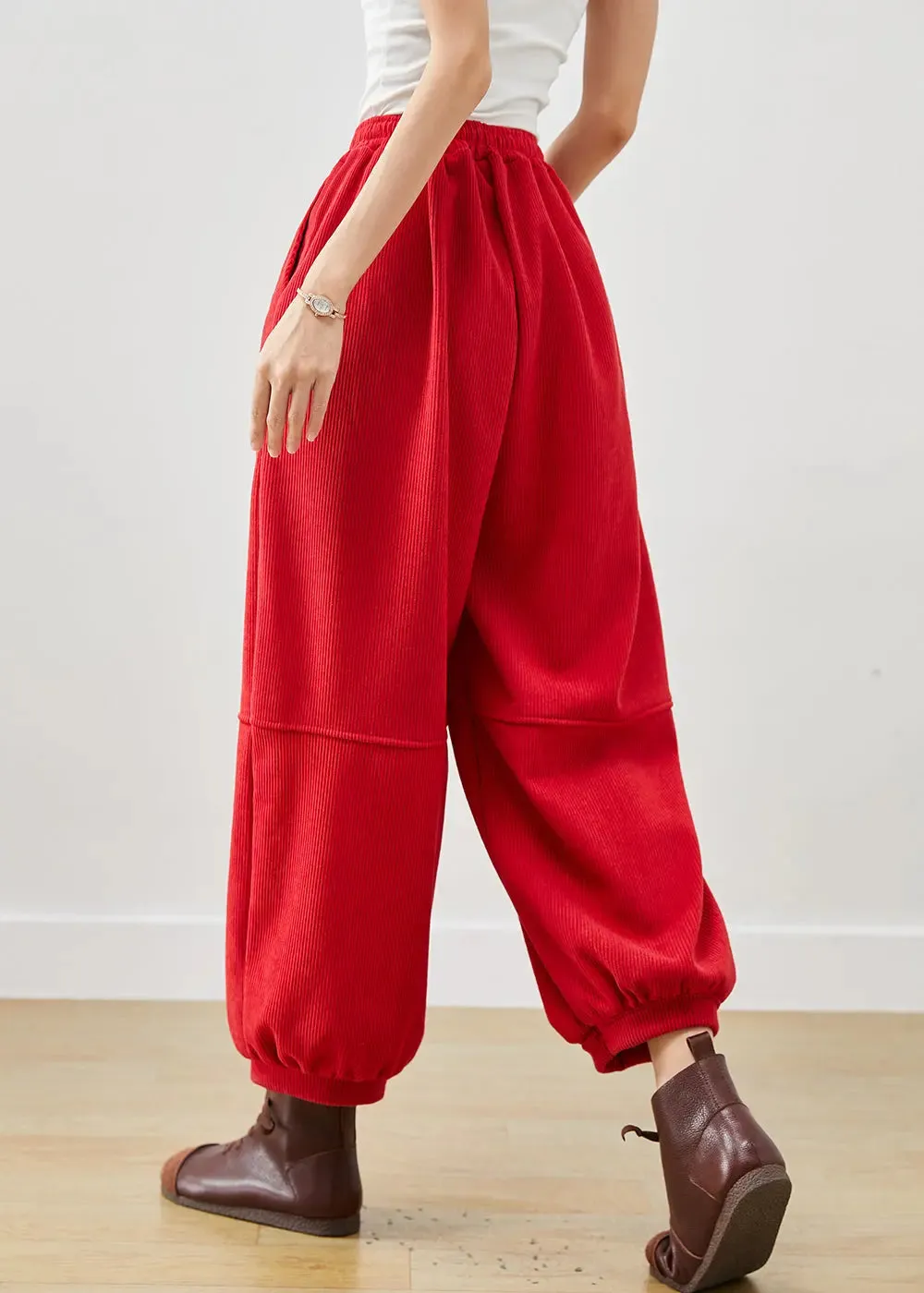 Oversized Pockets Corduroy Pants Winter