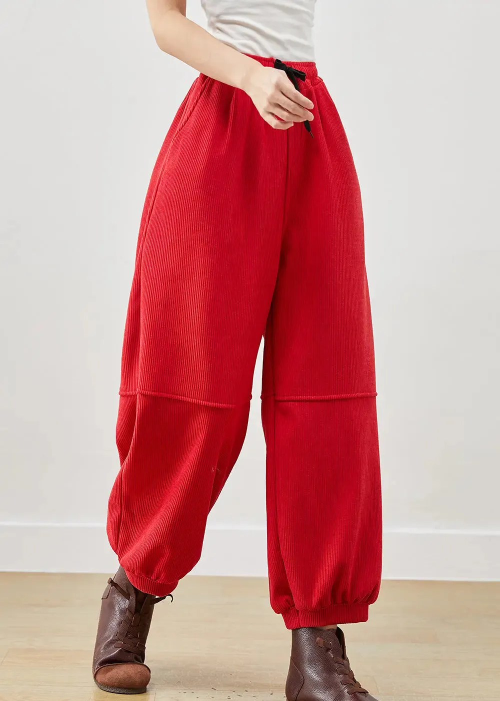 Oversized Pockets Corduroy Pants Winter