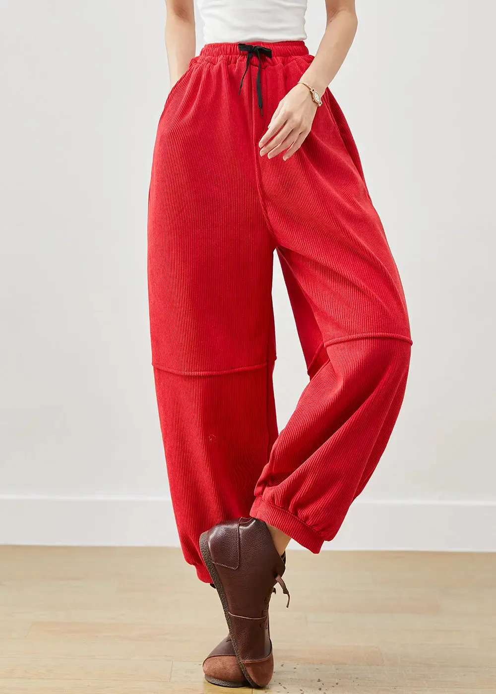 Oversized Pockets Corduroy Pants Winter