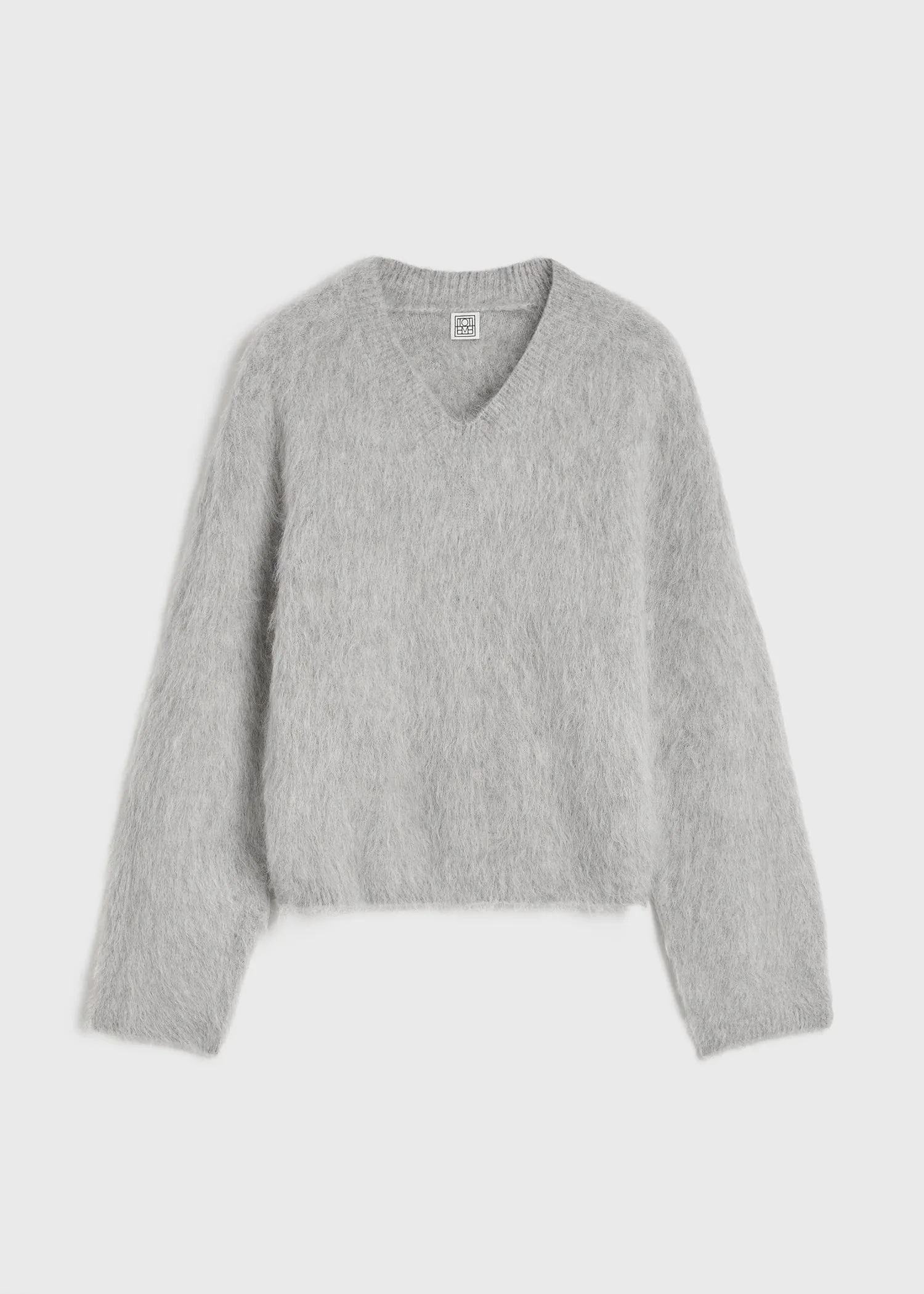 Petite alpaca-blend knit light grey melange