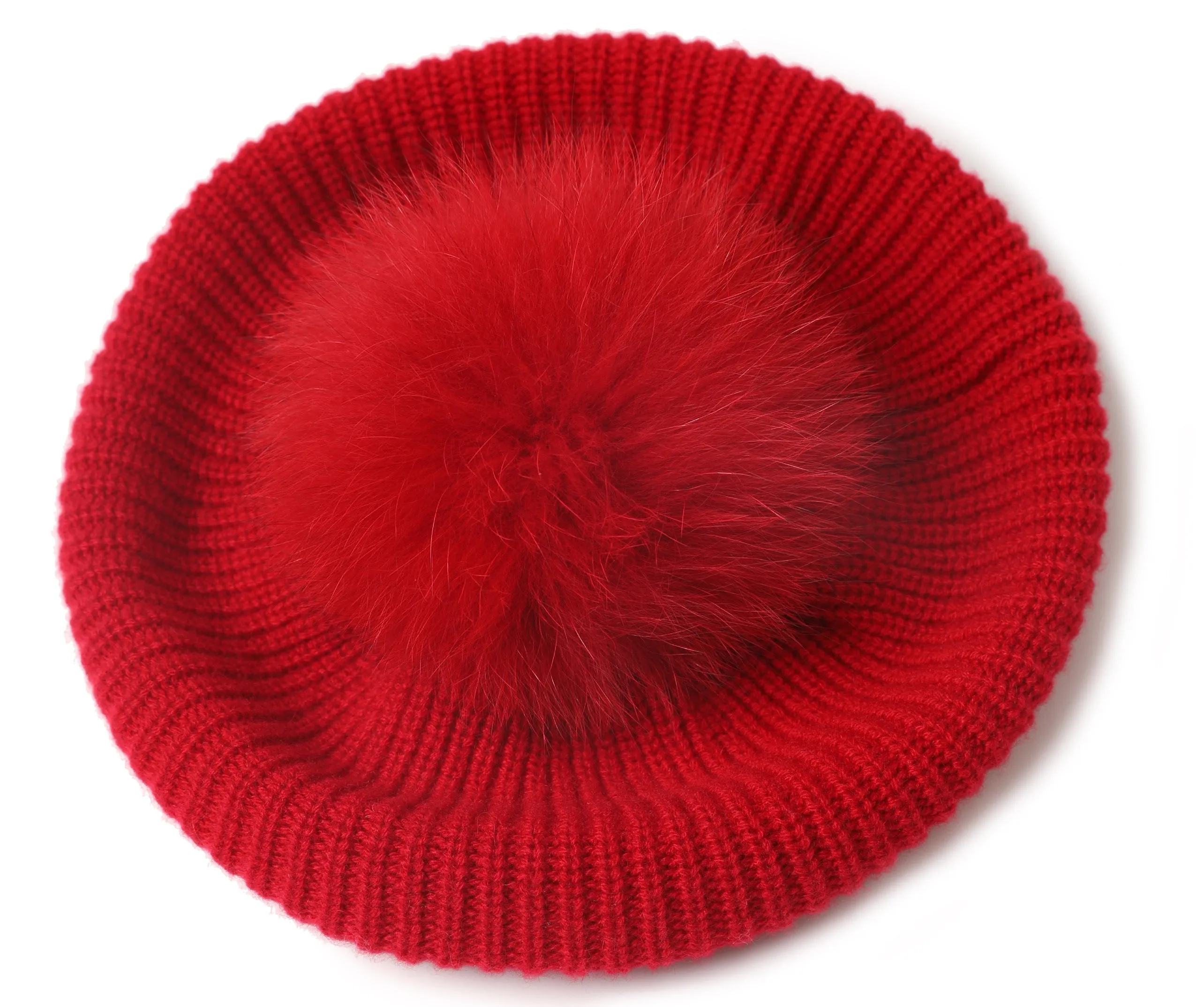 Red Fur beret set