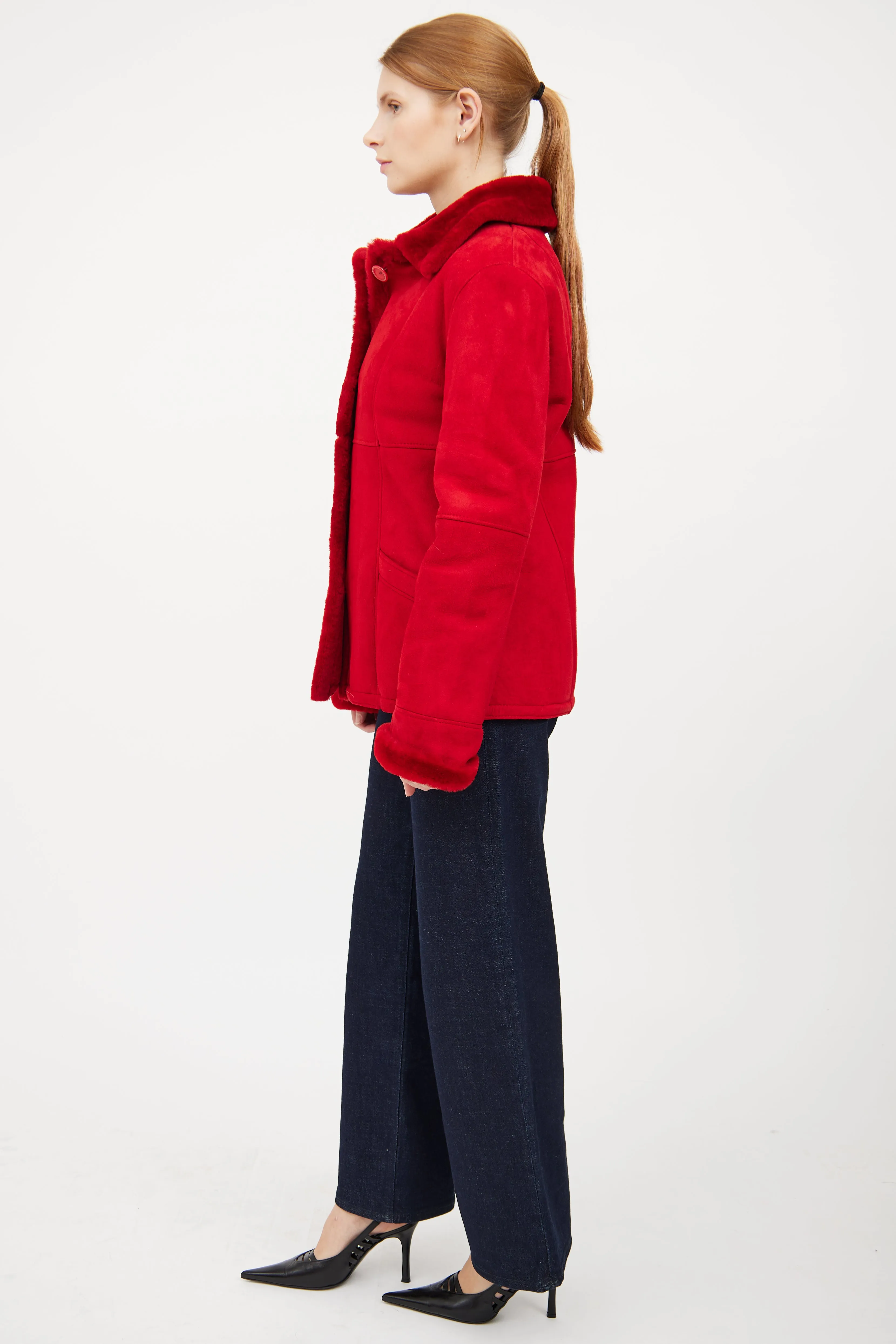 Red Shearling Coat