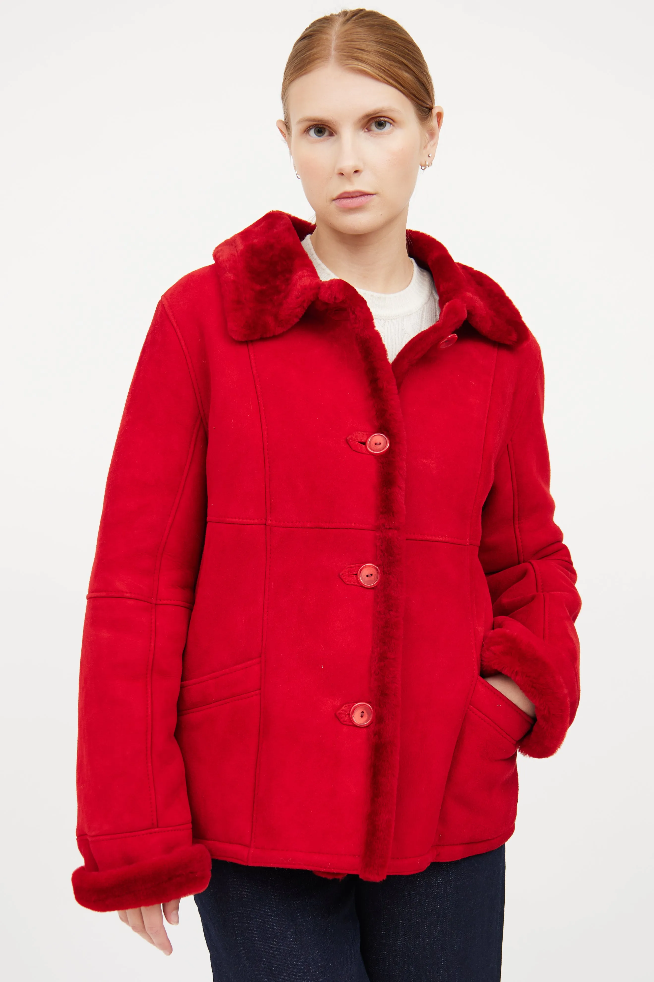 Red Shearling Coat