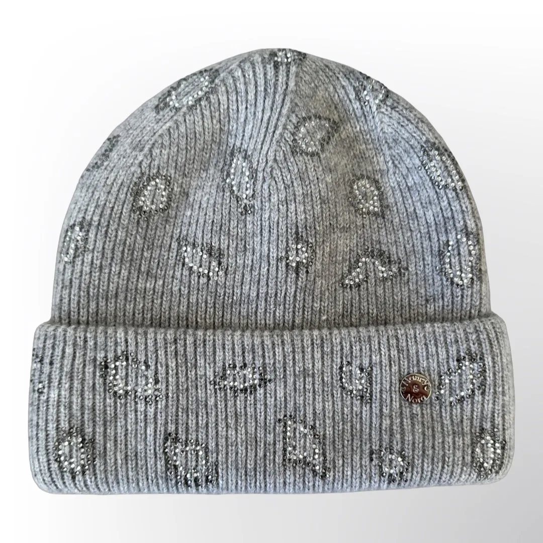 Rhinestone Beanie Grey