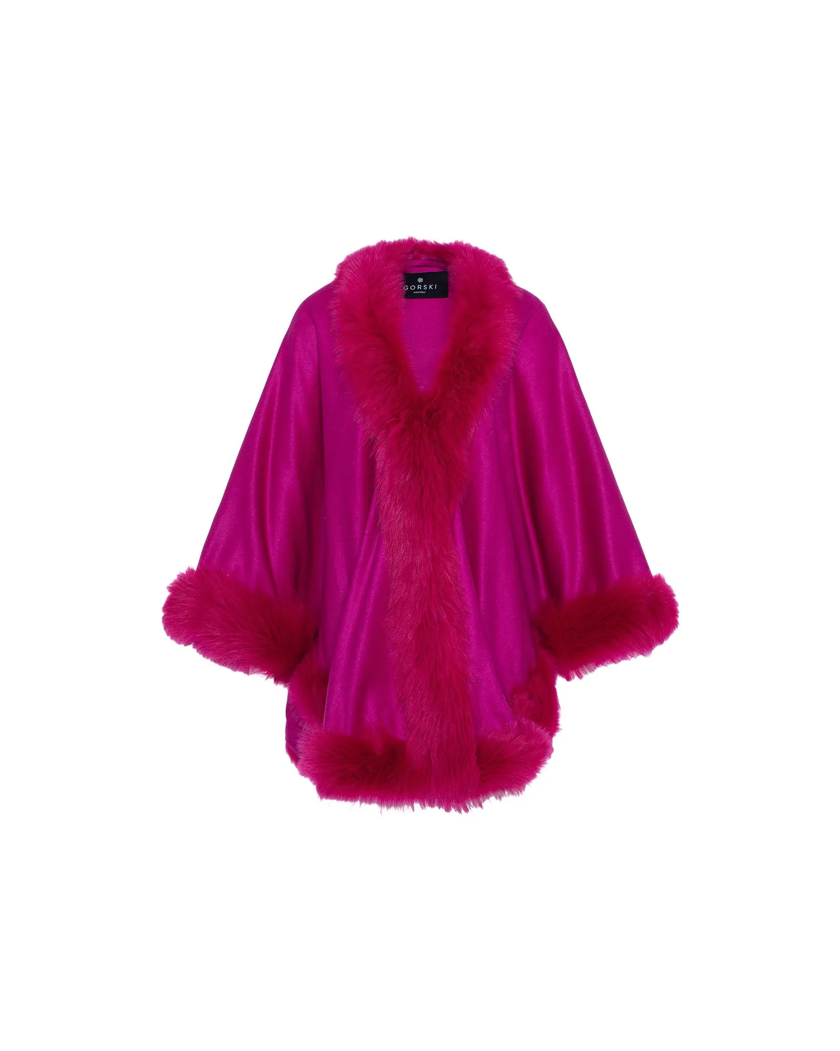 Select Cashmere Cape with Toscana Shearling Lamb Trim