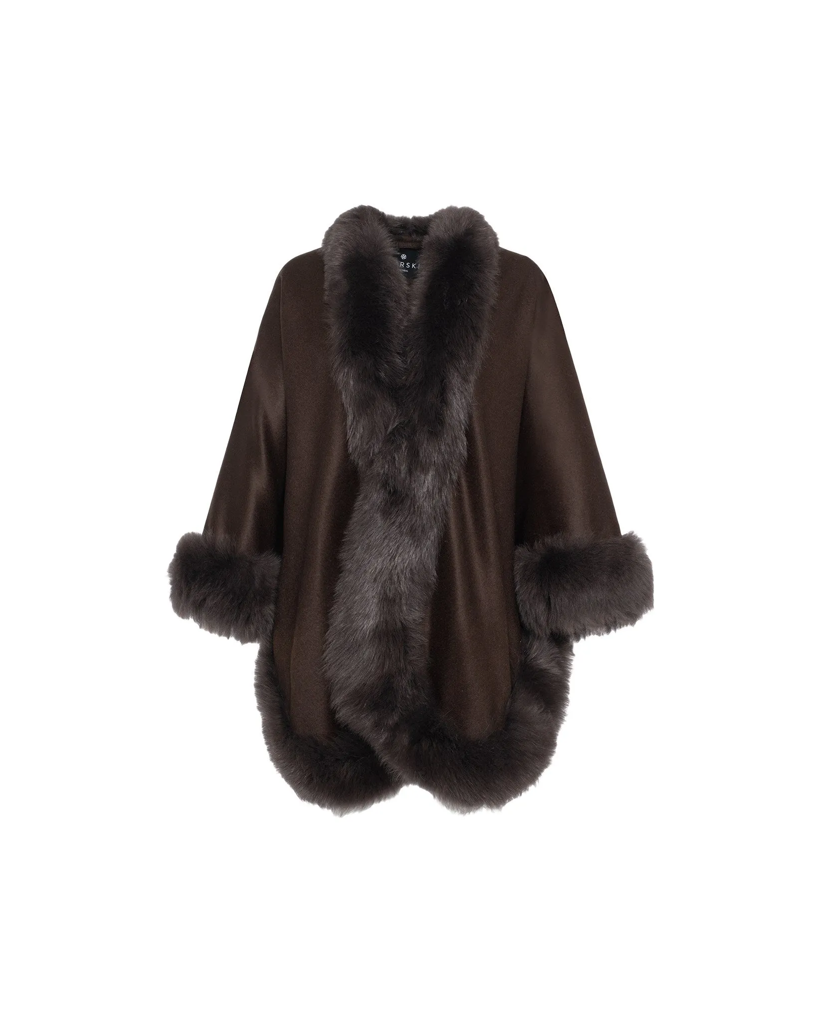 Select Cashmere Cape with Toscana Shearling Lamb Trim