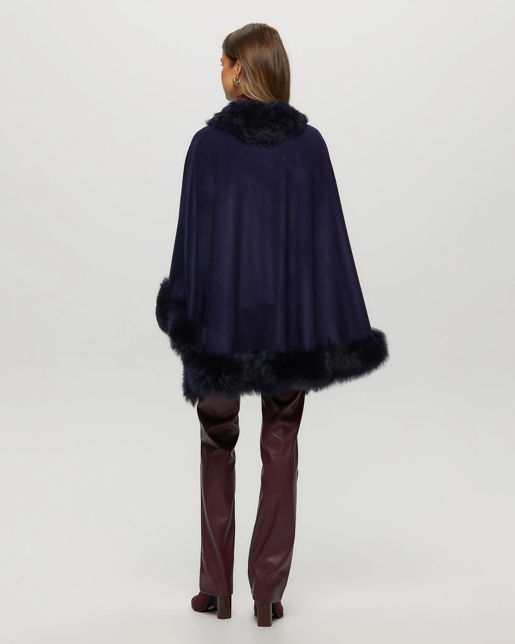 Select Cashmere Cape with Toscana Shearling Lamb Trim