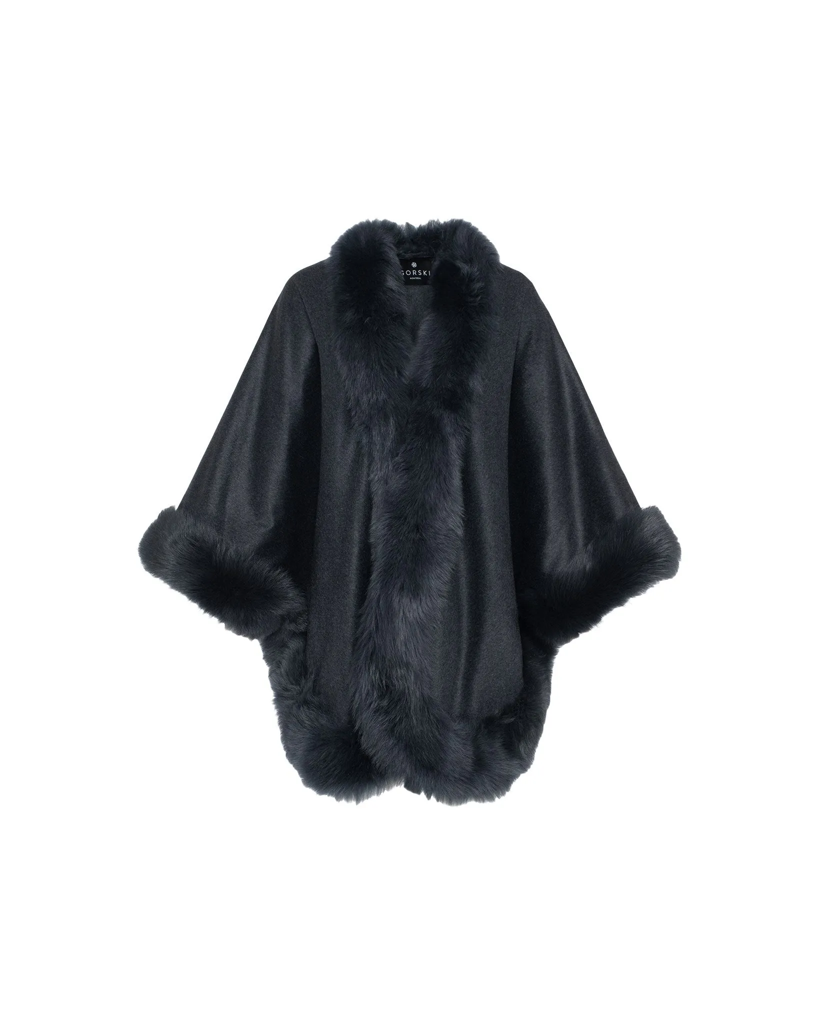 Select Cashmere Cape with Toscana Shearling Lamb Trim