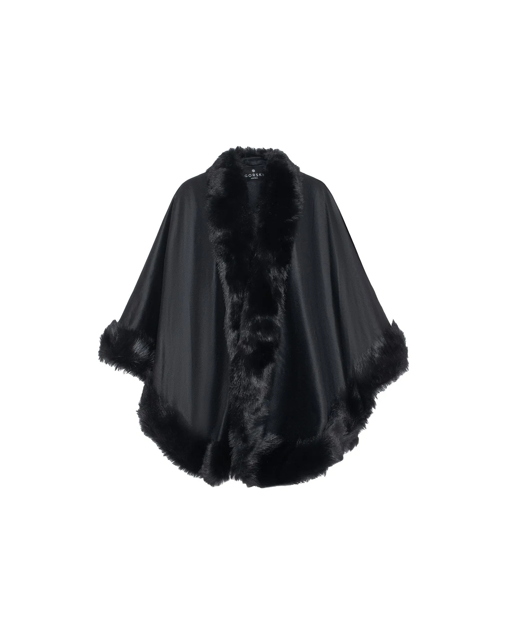 Select Cashmere Cape with Toscana Shearling Lamb Trim