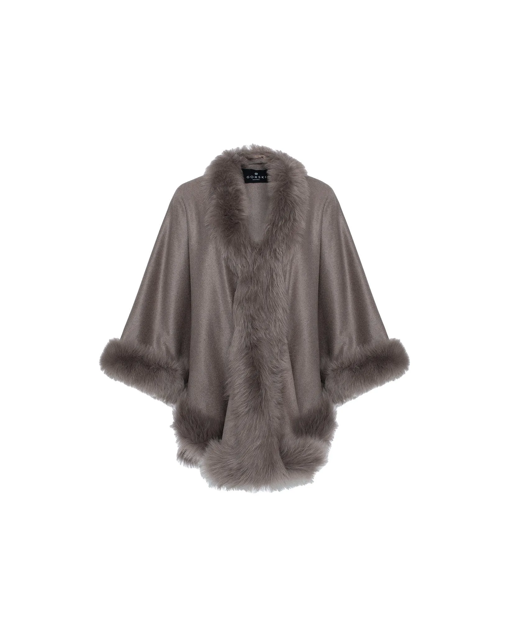 Select Cashmere Cape with Toscana Shearling Lamb Trim