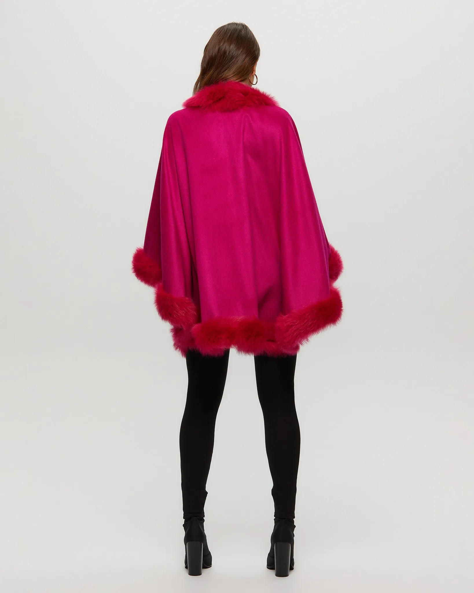 Select Cashmere Cape with Toscana Shearling Lamb Trim