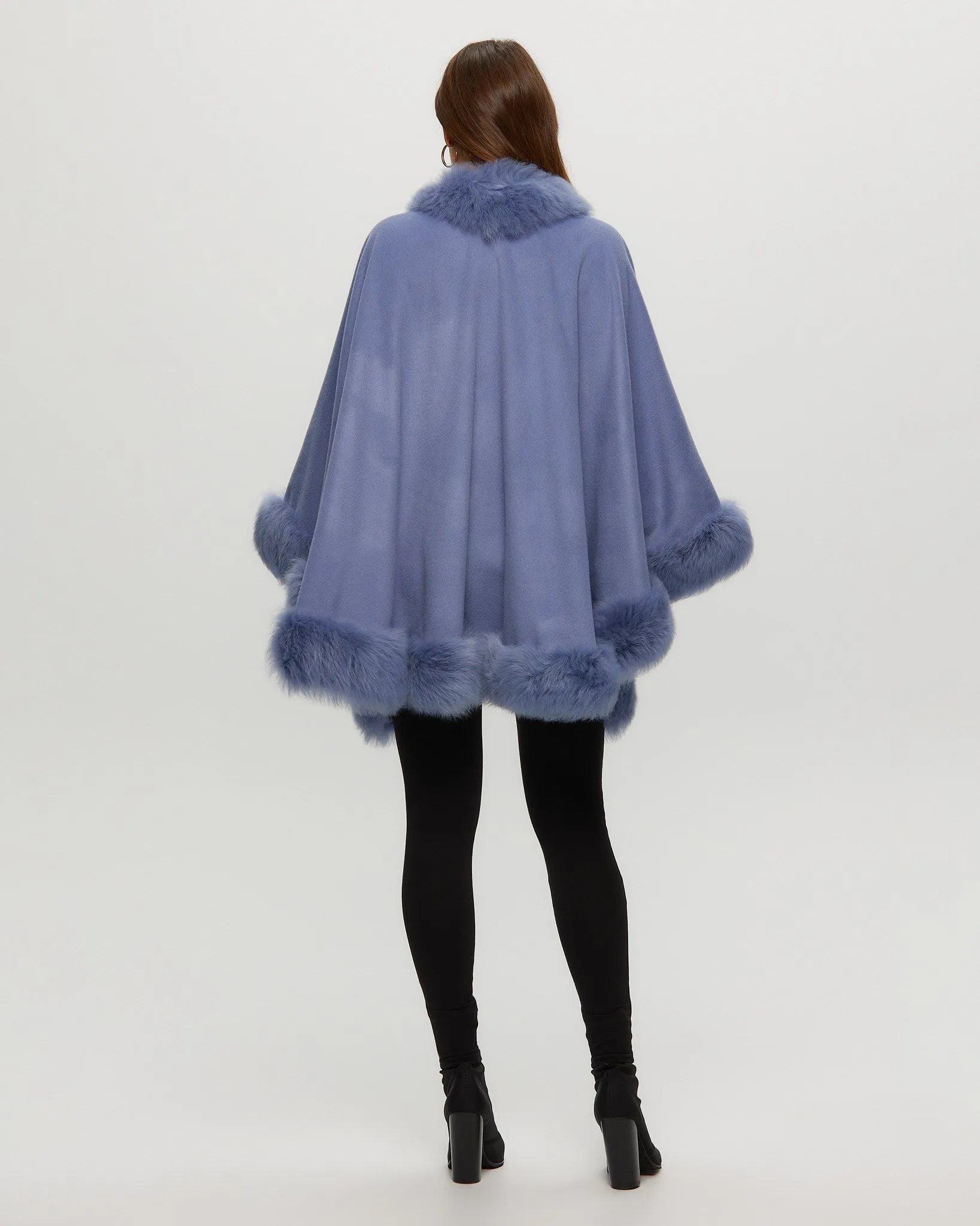 Select Cashmere Cape with Toscana Shearling Lamb Trim