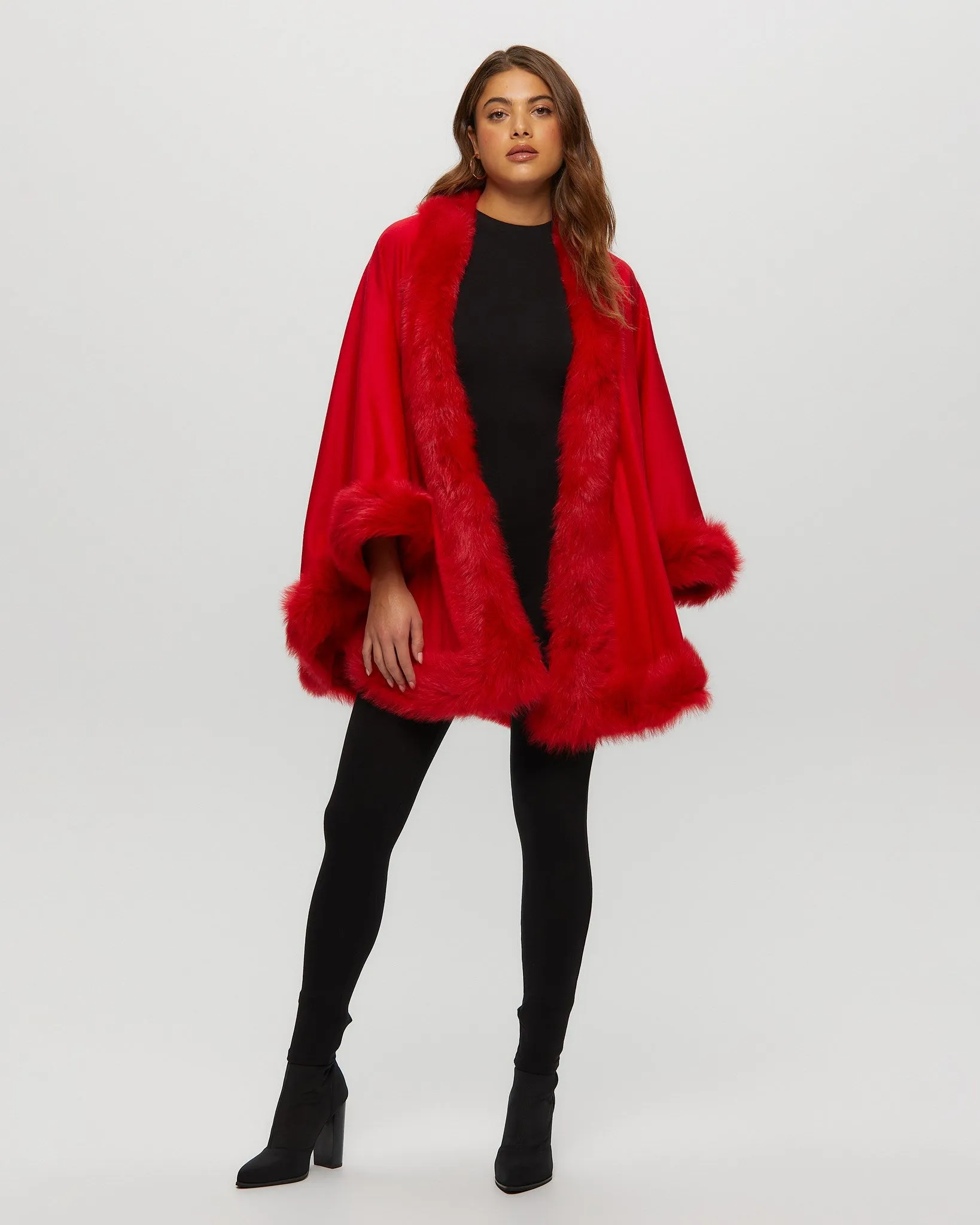 Select Cashmere Cape with Toscana Shearling Lamb Trim