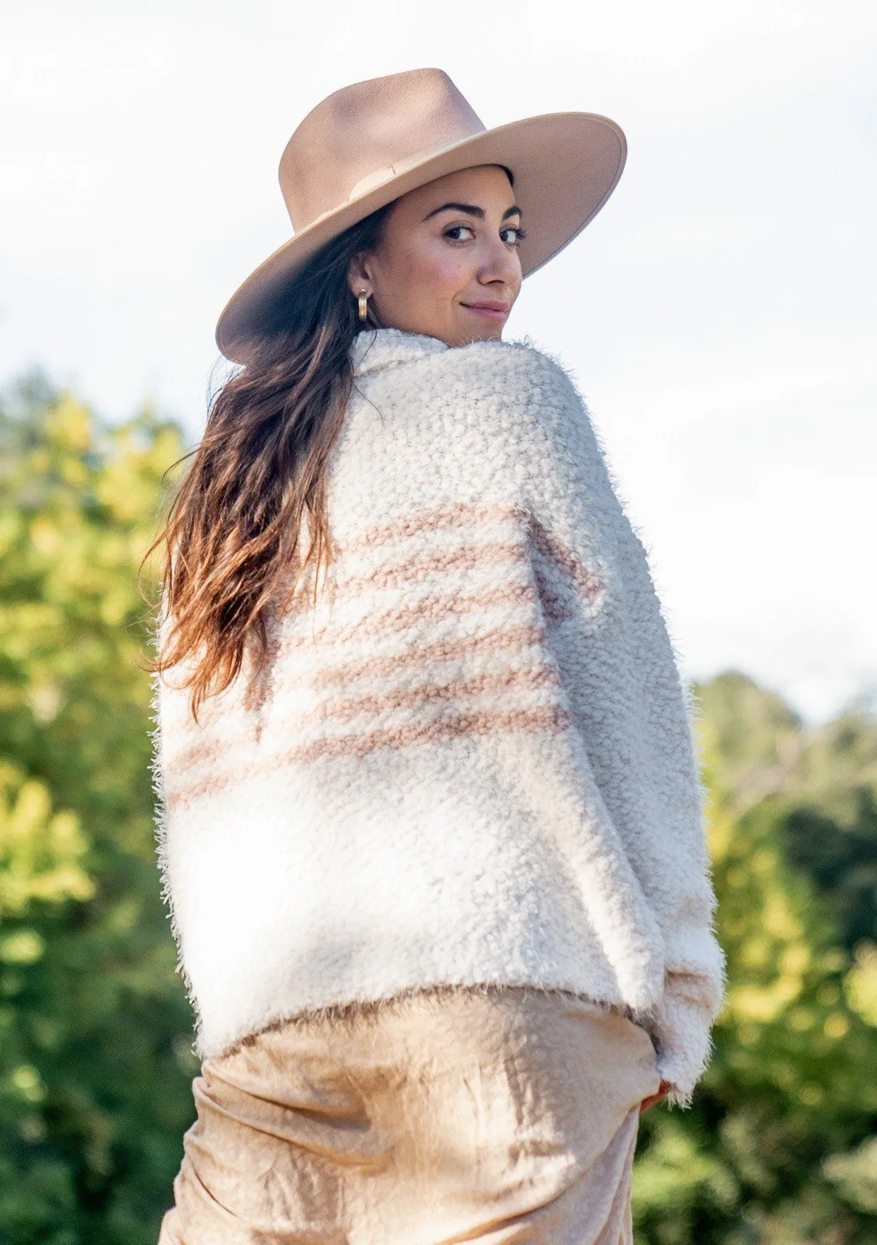 Snuggly Striped Fuzzy Pullover