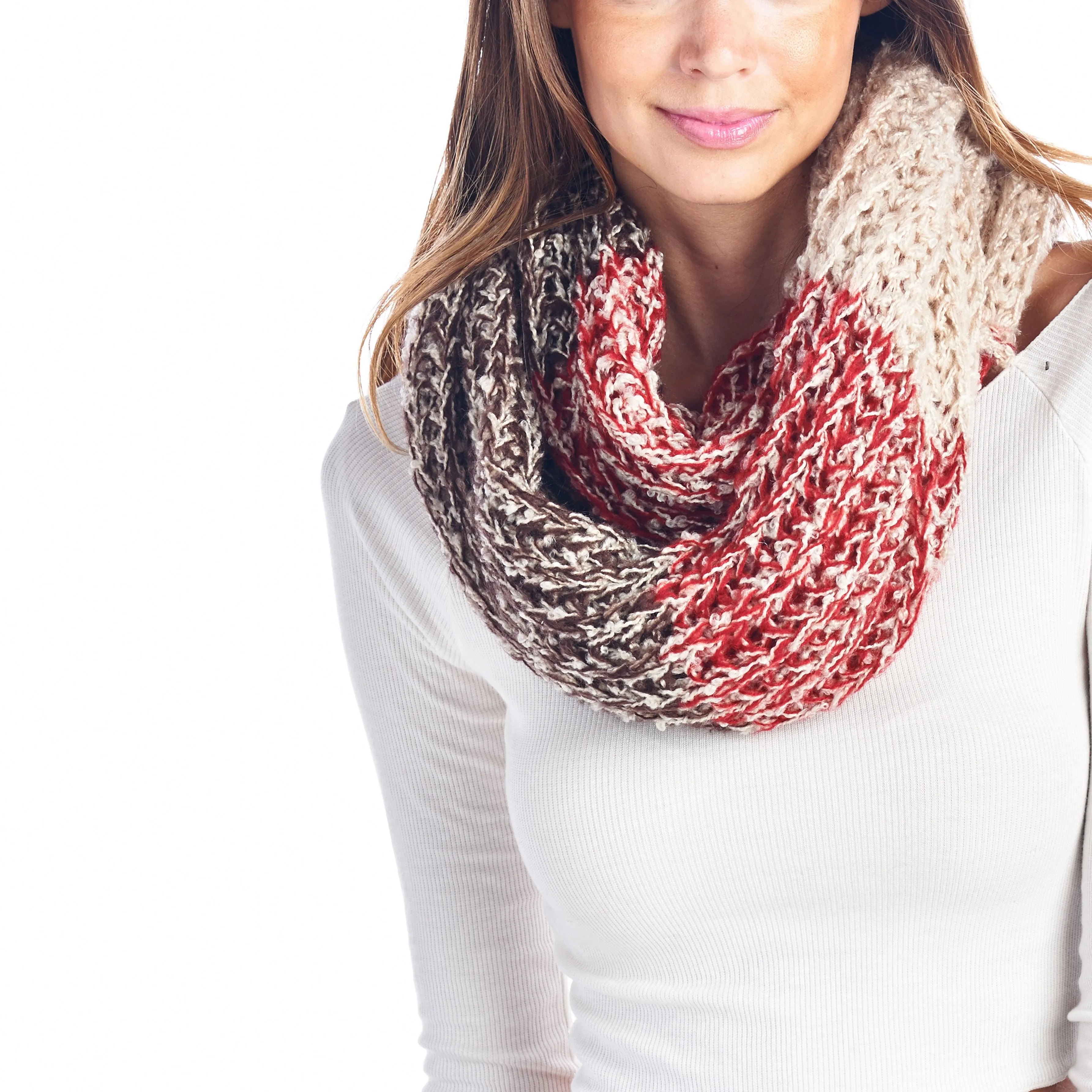 Tri-Tone Chunky Infinity Scarf