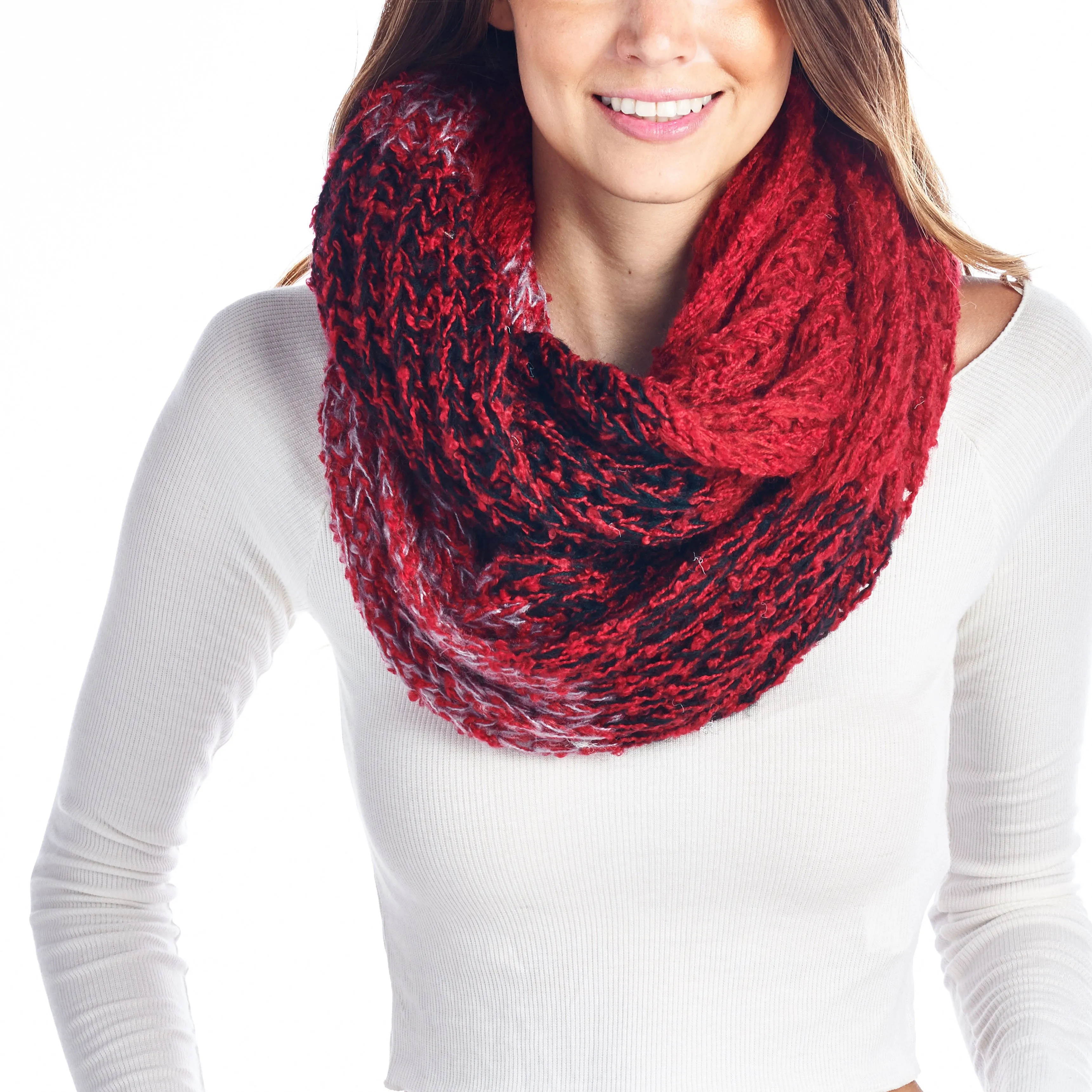 Tri-Tone Chunky Infinity Scarf