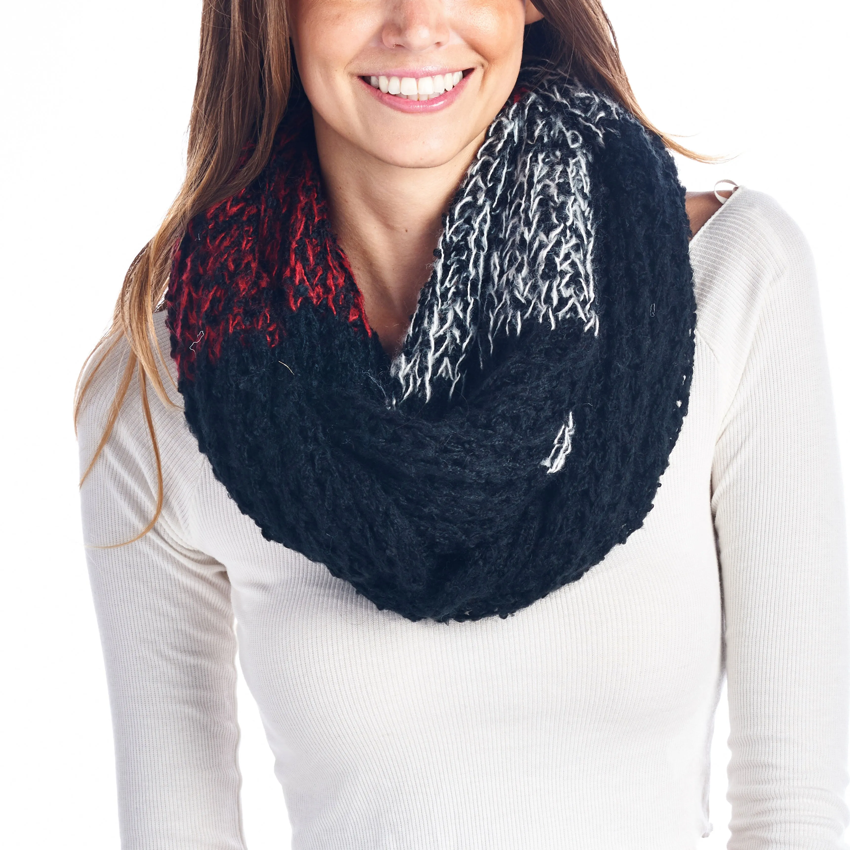 Tri-Tone Chunky Infinity Scarf