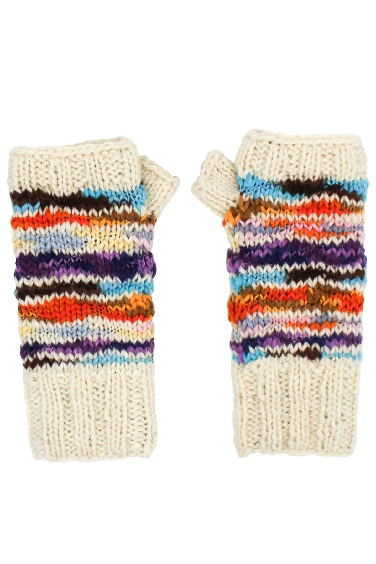 Vibrations Striped Fingerless Gloves