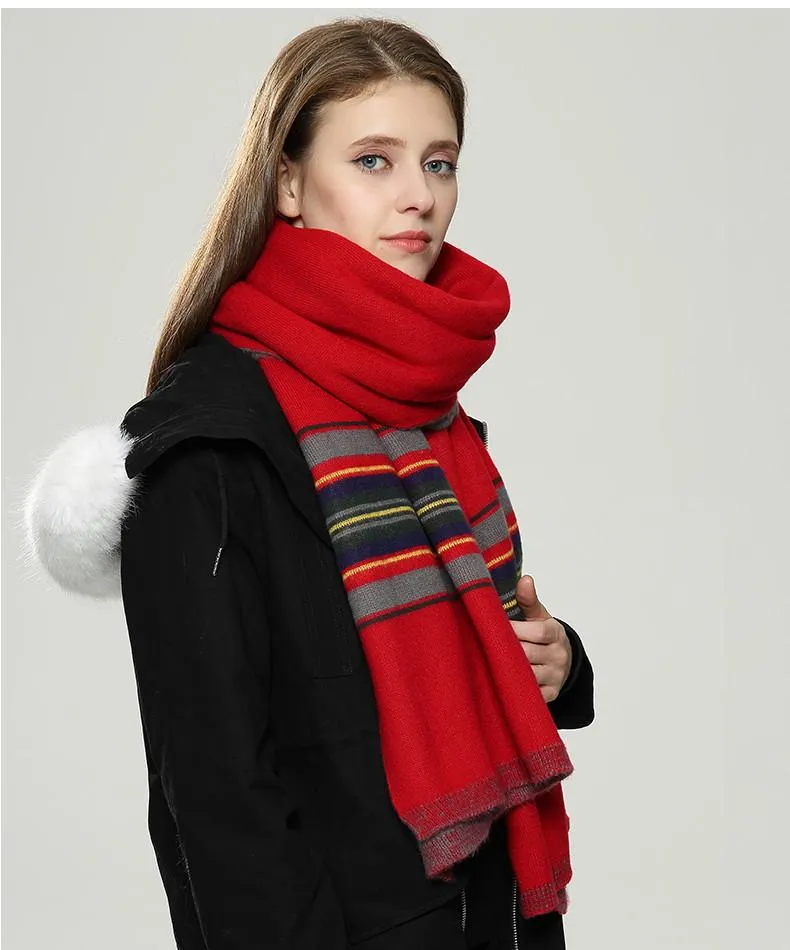 VIGROCK W01 Knit Wool Long Scarf for Women