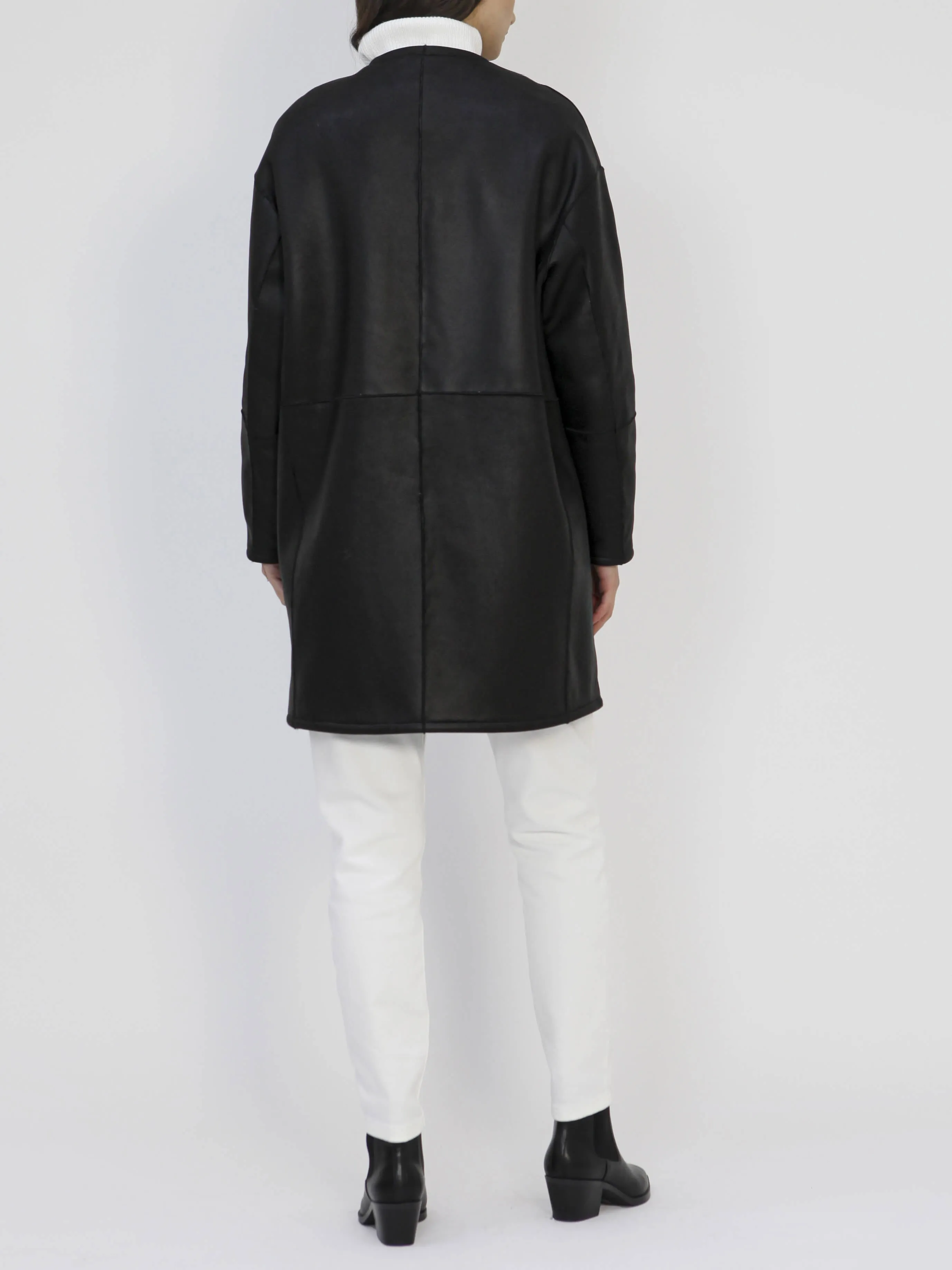 Vittoria Reversibible Italian Merino Shearling Sheepskin Coat