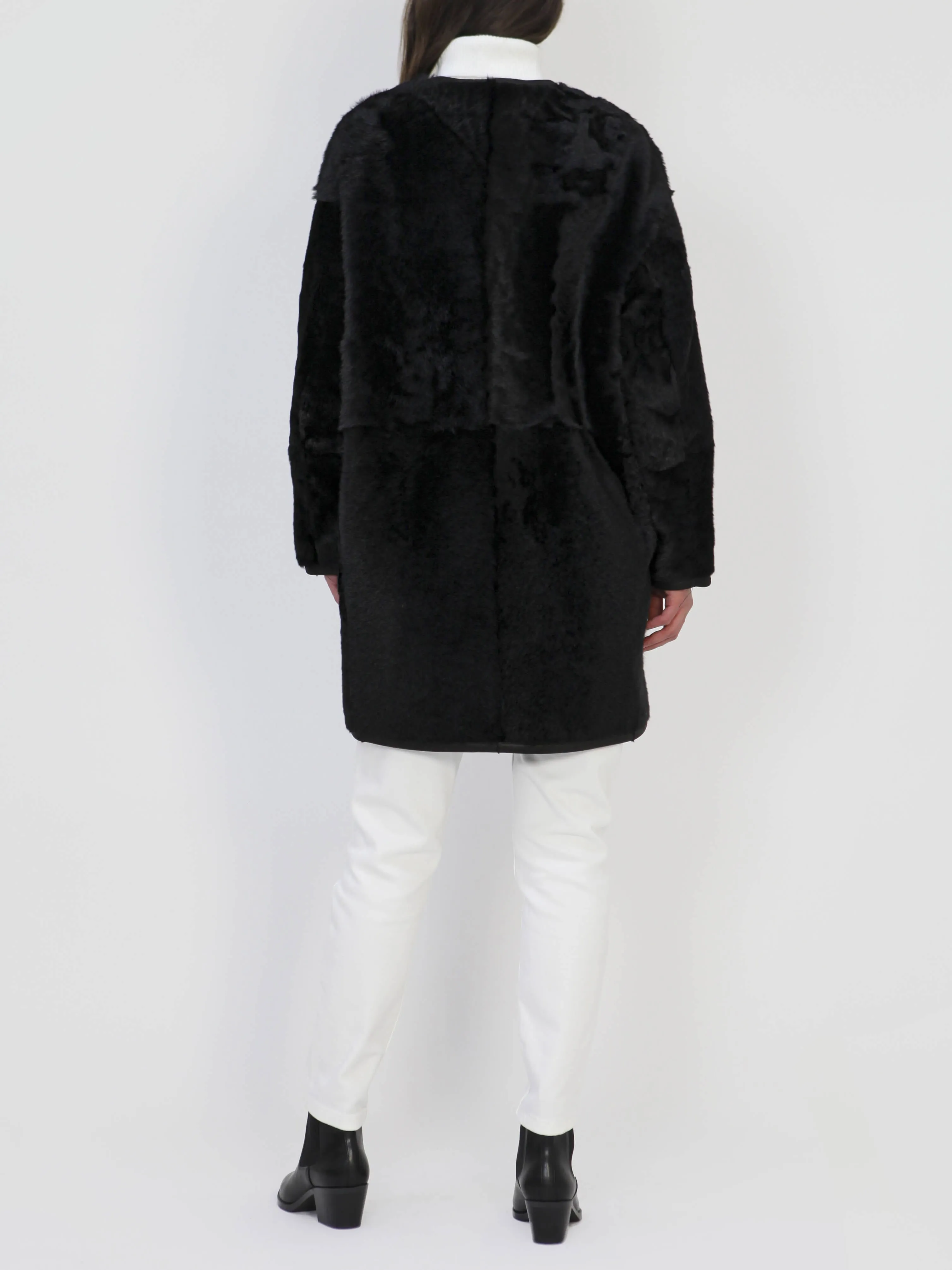 Vittoria Reversibible Italian Merino Shearling Sheepskin Coat