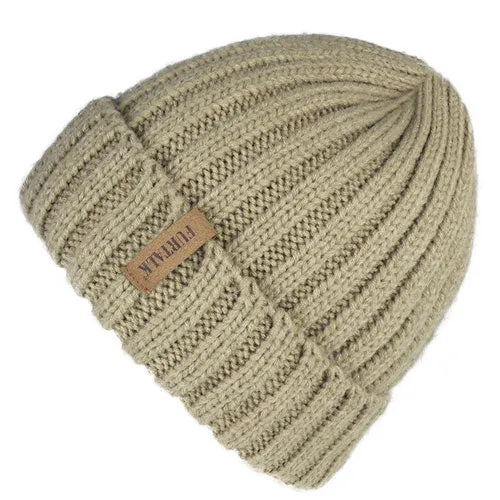 Warm Fleece Lining Casual Warm Knitted Winter Beanie