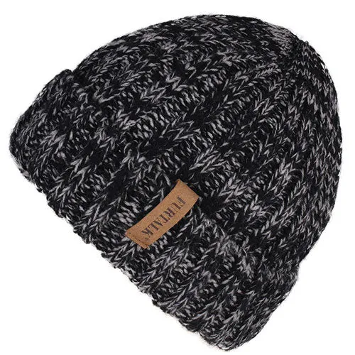 Warm Fleece Lining Casual Warm Knitted Winter Beanie