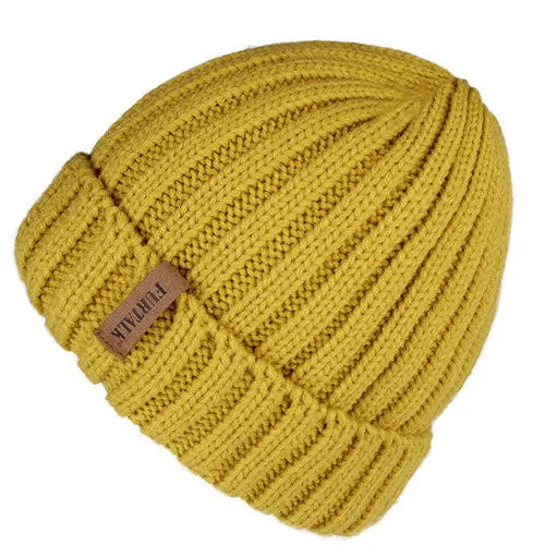 Warm Fleece Lining Casual Warm Knitted Winter Beanie