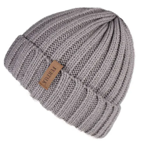 Warm Fleece Lining Casual Warm Knitted Winter Beanie