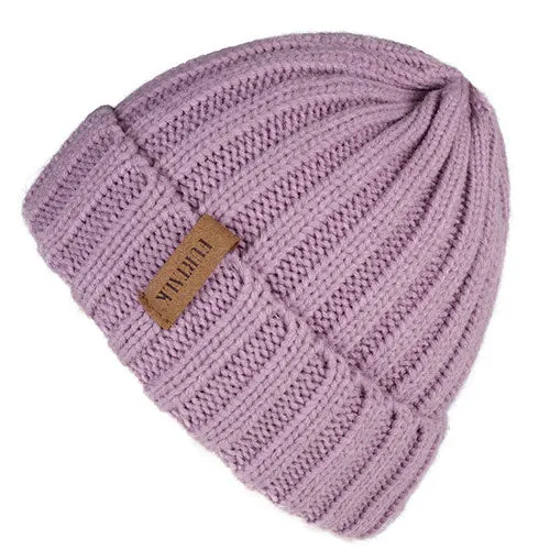 Warm Fleece Lining Casual Warm Knitted Winter Beanie