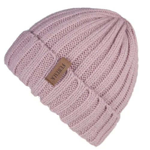 Warm Fleece Lining Casual Warm Knitted Winter Beanie