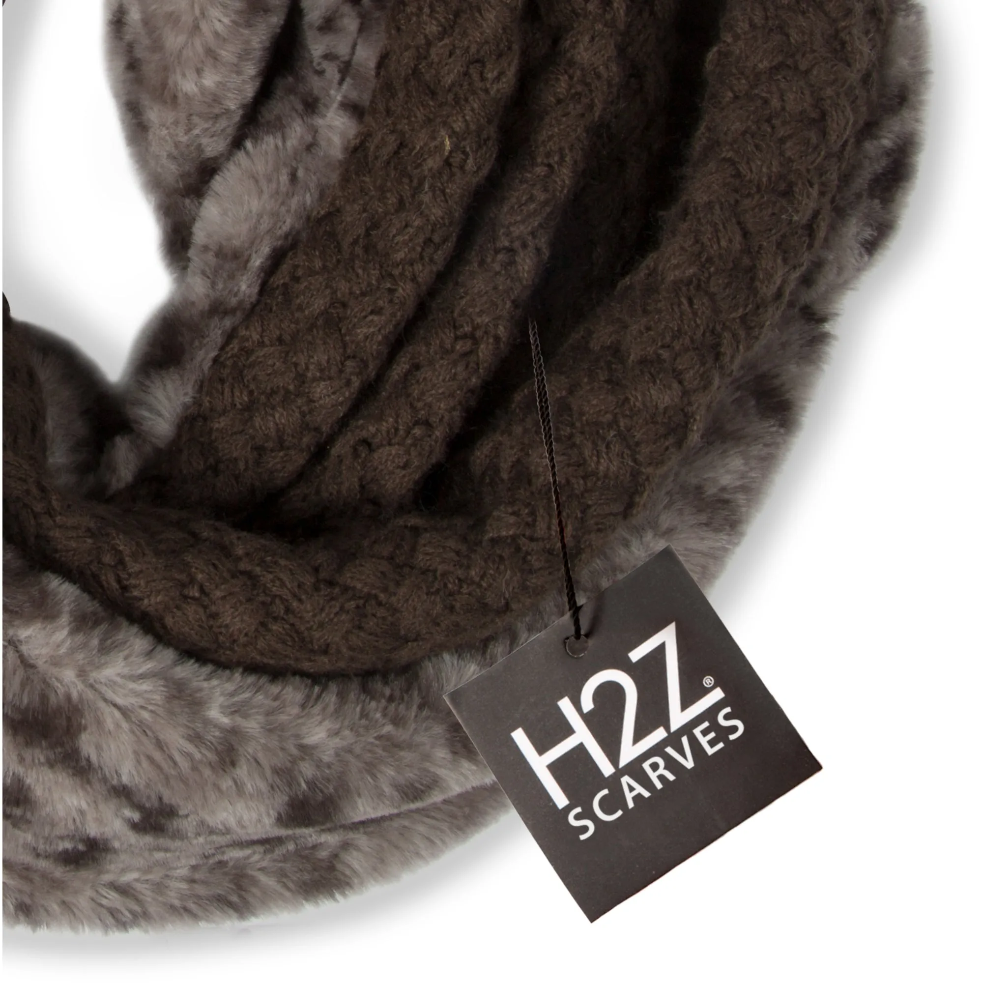 Warm Weave Knit & Faux Fur Infinity Scarf