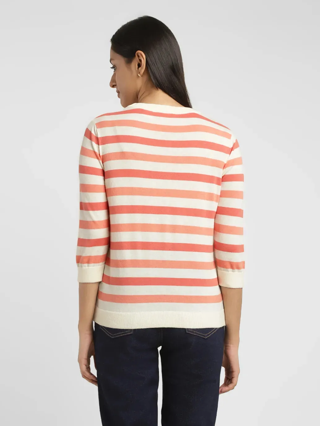 Women's Striped Crew Neck Pullover